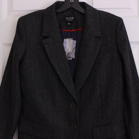 J. Crew Collection Nipped-in Blazer in Pinstripe Italian Wool Metallic Threads - Picture 5 of 15